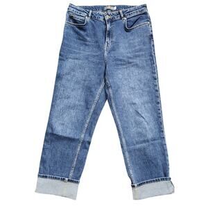 Mint Velvet Straight Leg Denim Jeans Size 14 Mid Rise Medium Wash